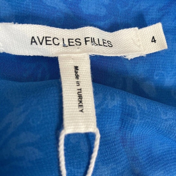 AVEC LES FILLES Tiered Floral Maxi Long Dress Daphne Blue Womens Size 4‎ … - Picture 10 of 13